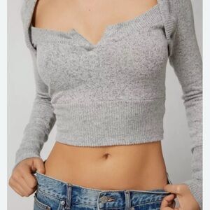 Urban Outfitters Gray Long Sleeve Top